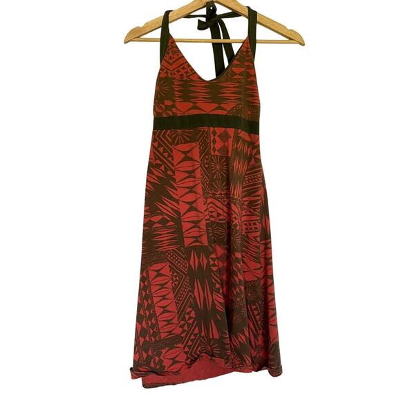 Patagonia Dresses & Skirts - Patagonia orange green halter neck athletic dress v-neck women's size small